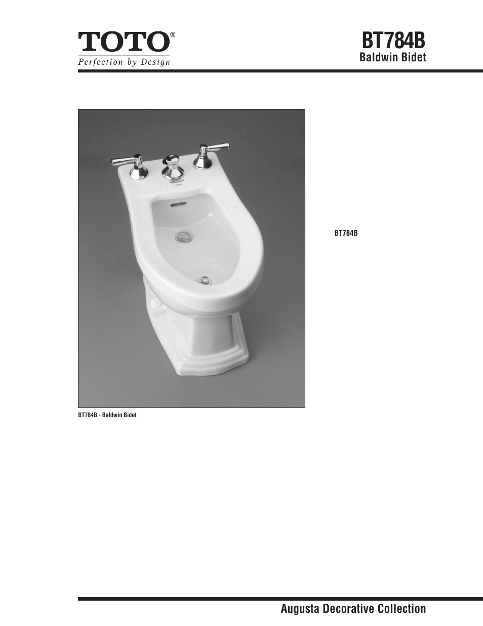 Factory Direct Hardware Toto BT784B Clayton User Manual | 2 pages