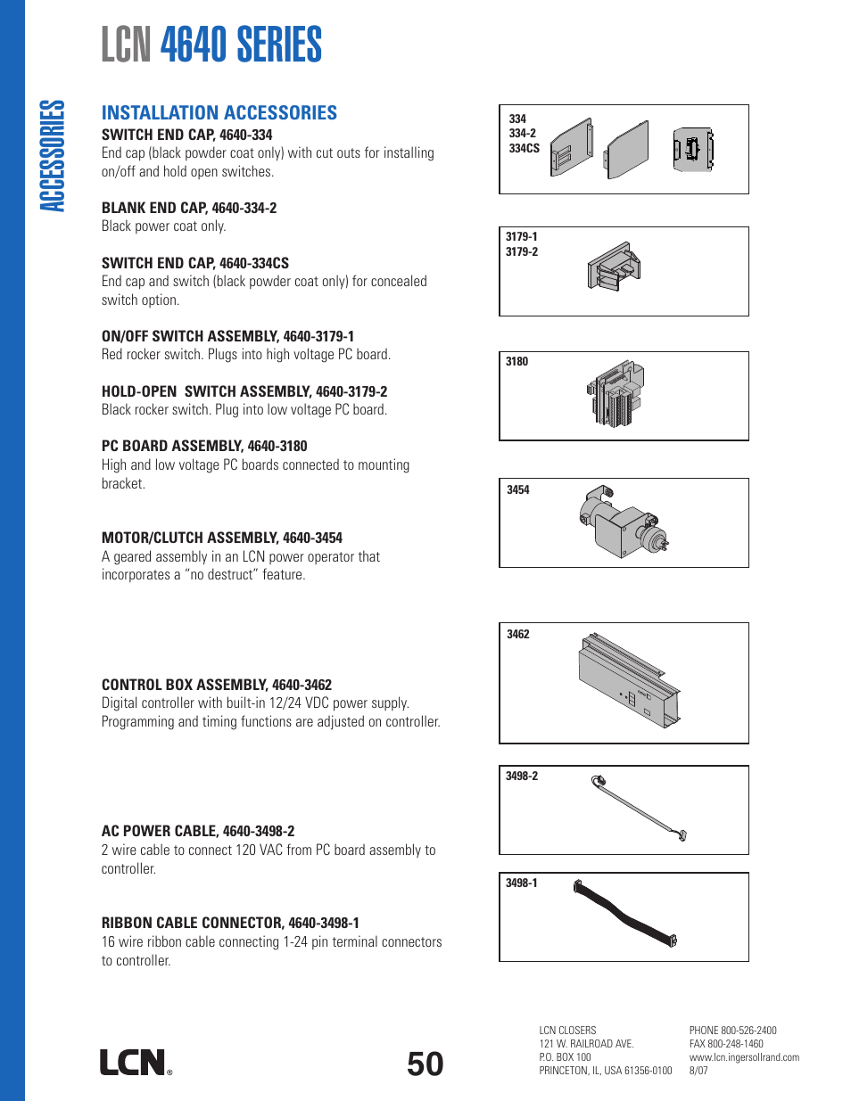 Lcn 4640 series, Ac ce ss or ie s | Factory Direct Hardware LCN 4642 User Manual | Page 4 / 5