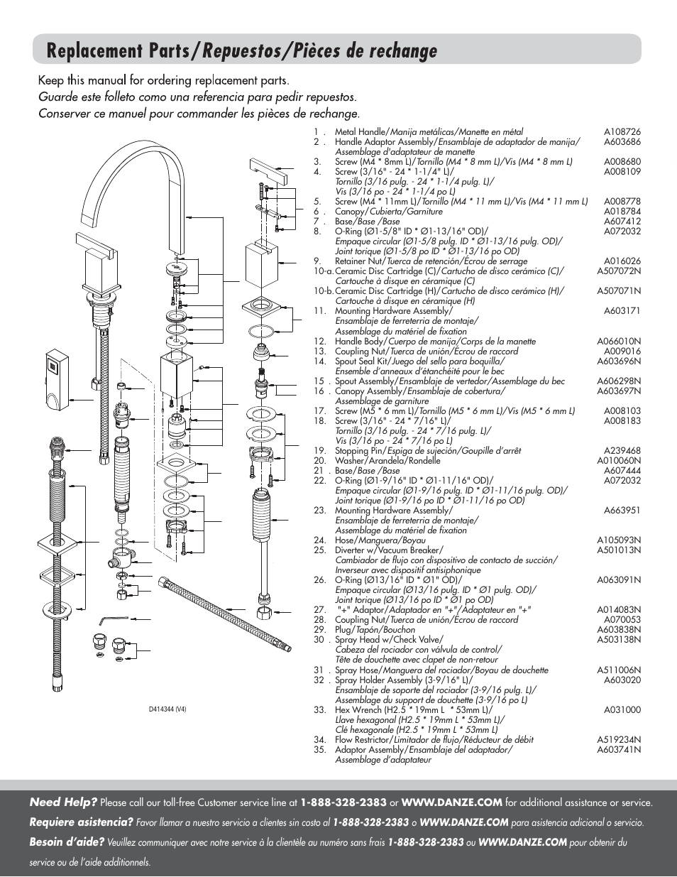 Factory Direct Hardware Danze D422044 Sirius User Manual | Page 6 / 6