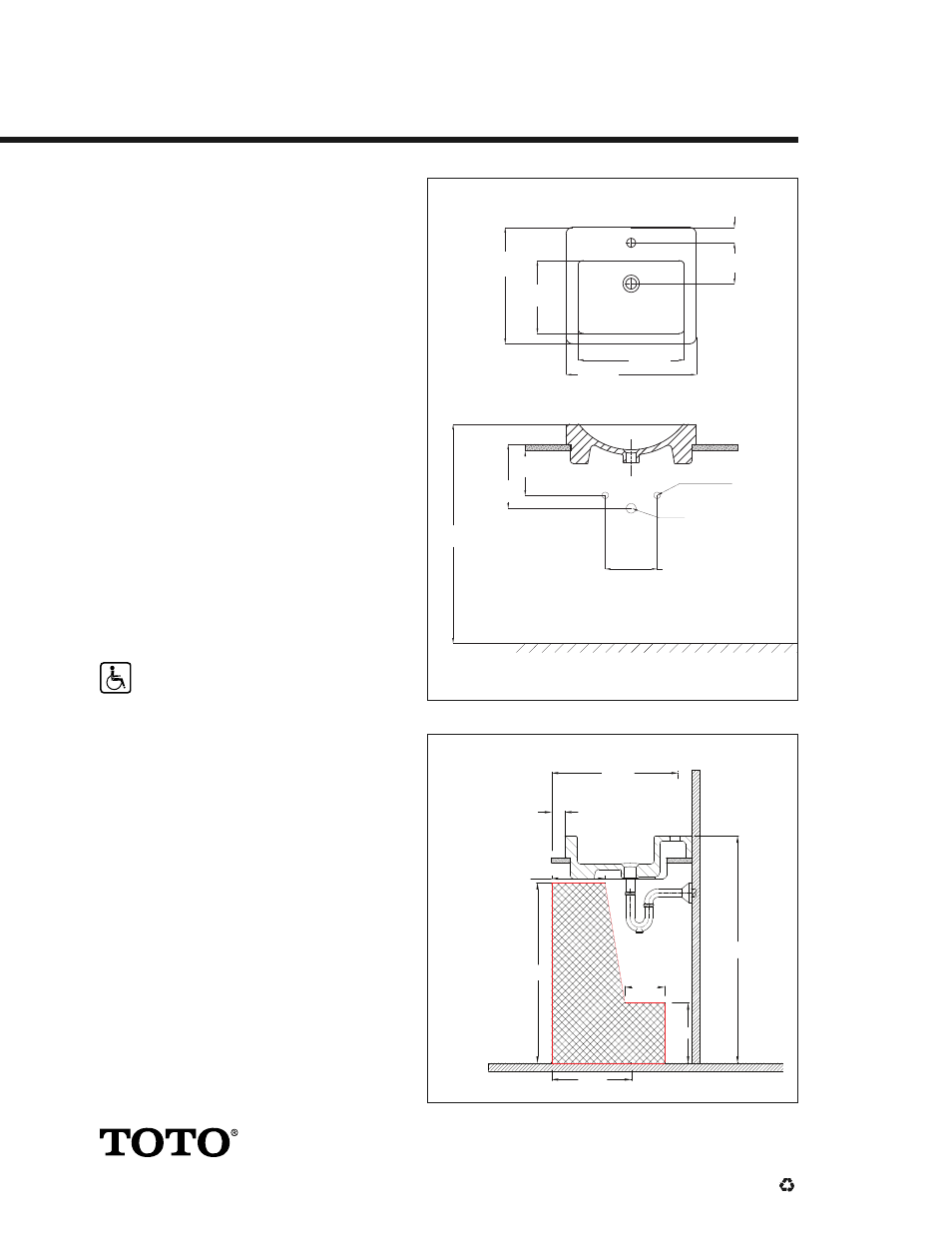 Lt155, Vernica™ design ii self rimming lavatory, Toto | Design | Factory Direct Hardware Toto LT155.8#01 User Manual | Page 2 / 2