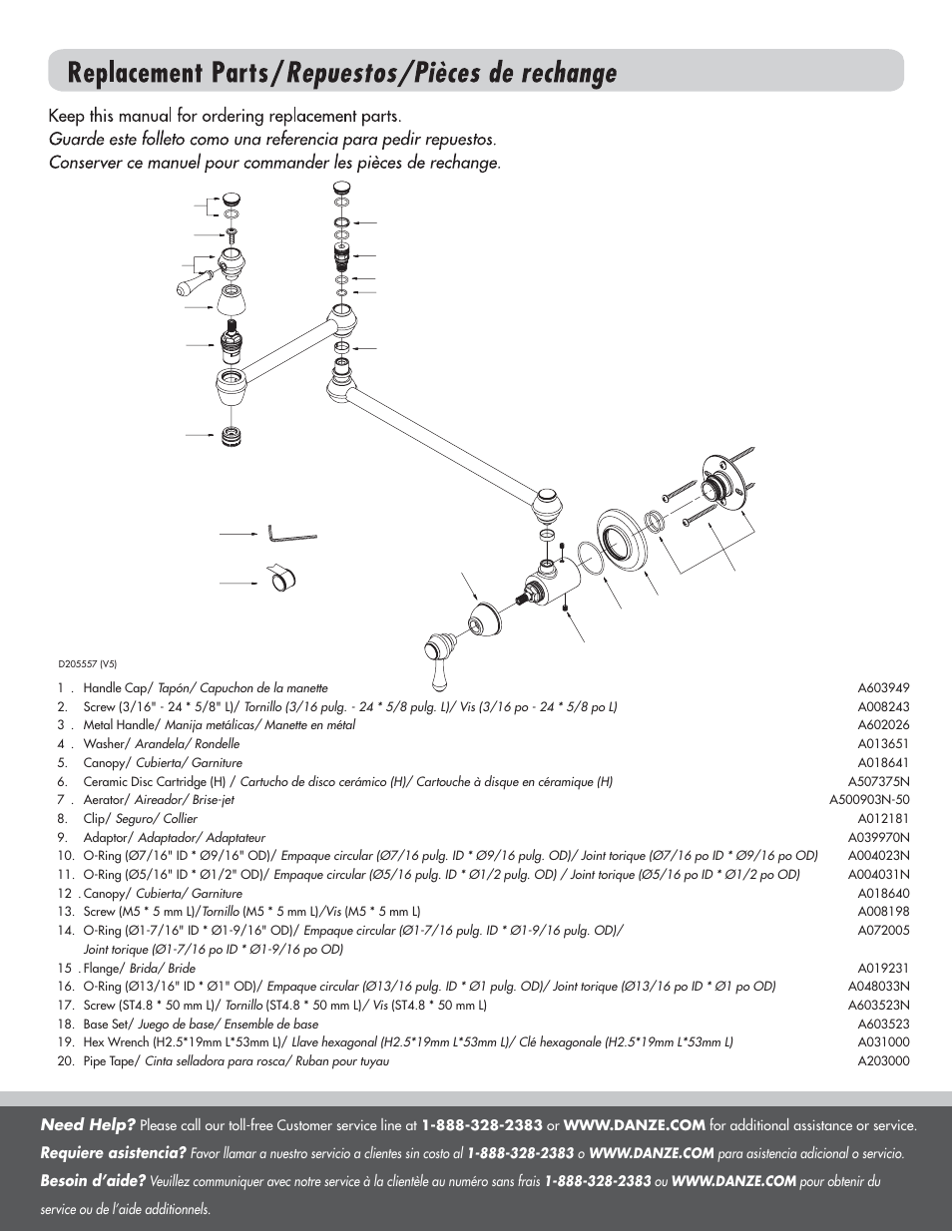 Factory Direct Hardware Danze D205057 Opulence User Manual | Page 4 / 4