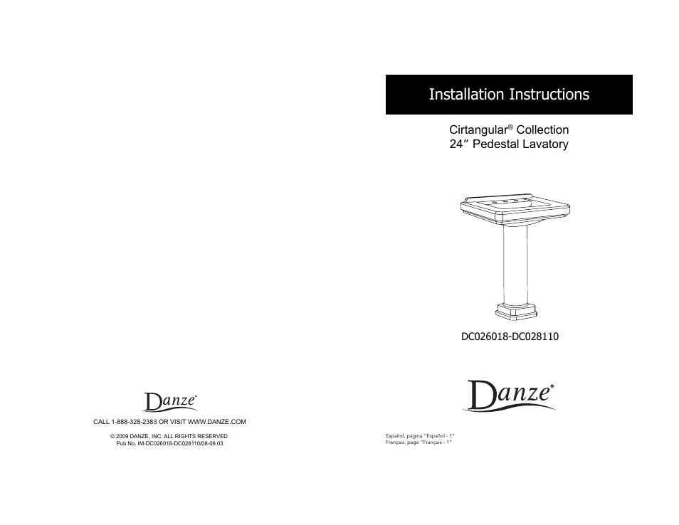 Factory Direct Hardware Danze DC028110 User Manual | 14 pages