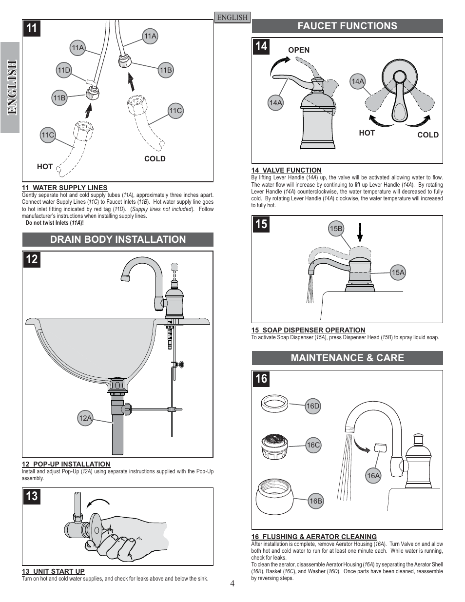 English | Pfister F-049-HA1Y User Manual | Page 4 / 14