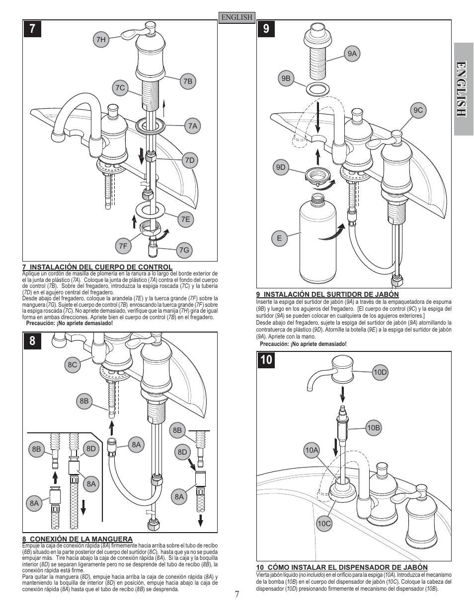 English | Pfister F-049-HA1Y User Manual | Page 7 / 14
