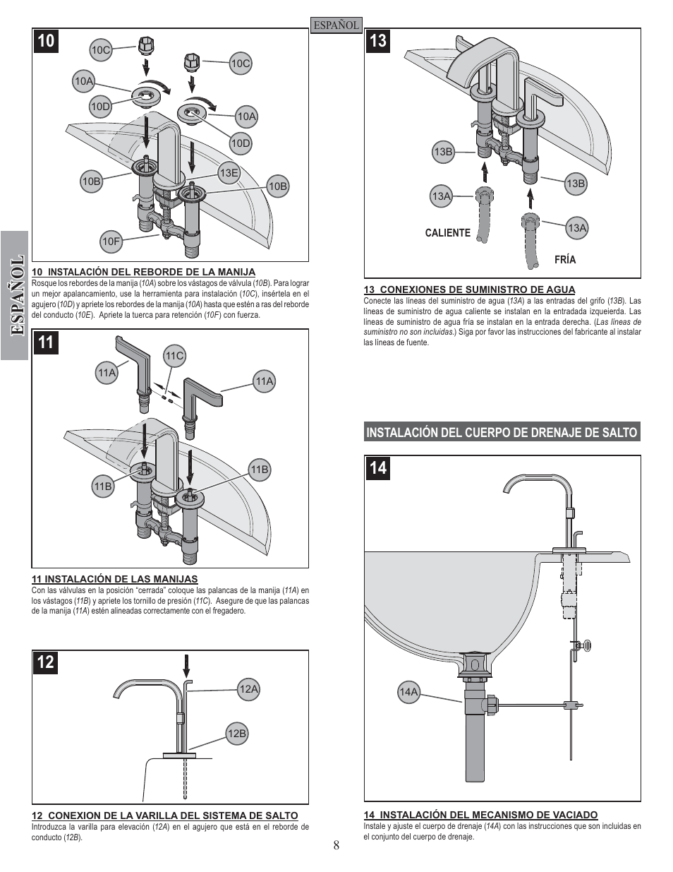 Esp a ñ ol | Pfister F-046-SYKK User Manual | Page 8 / 14