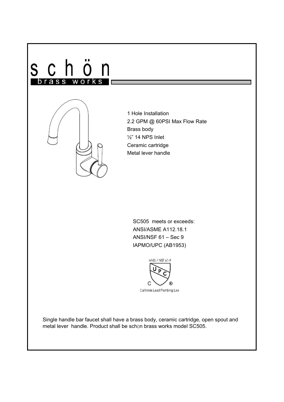 Factory Direct Hardware Belle Foret 505 User Manual | 4 pages