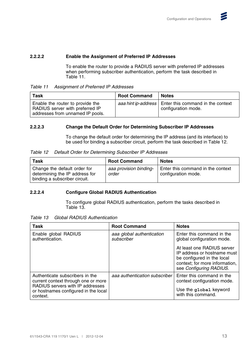 2 enable the assignment of preferred ip addresses, 4 configure global radius authentication | QTECH SmartEdge 600 Configuration User Manual | Page 17 / 32