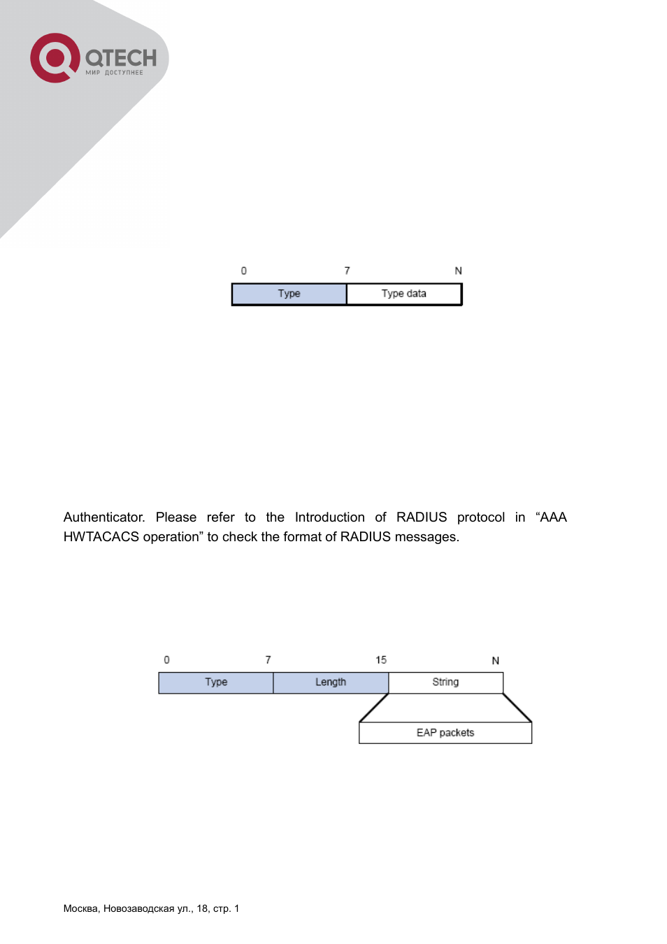 4 the encapsulation of eap attributes -285, 4 the encapsulation of eap attributes | QTECH QSW-2800 Инструкция по настройке User Manual | Page 299 / 415