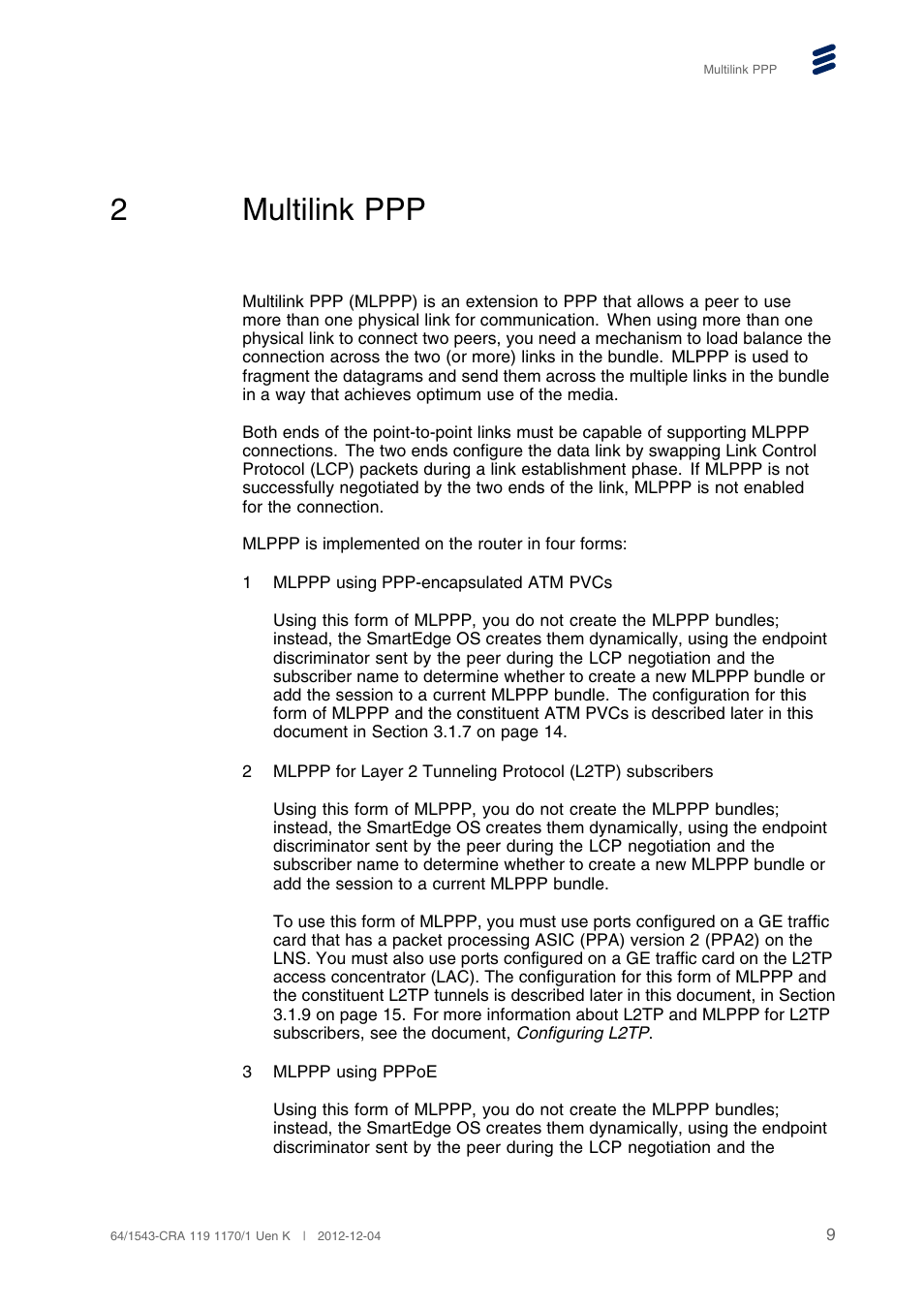 2 multilink ppp, Multilink ppp, 2multilink ppp | QTECH SmartEdge 100 PPP and PPPoE User Manual | Page 13 / 35