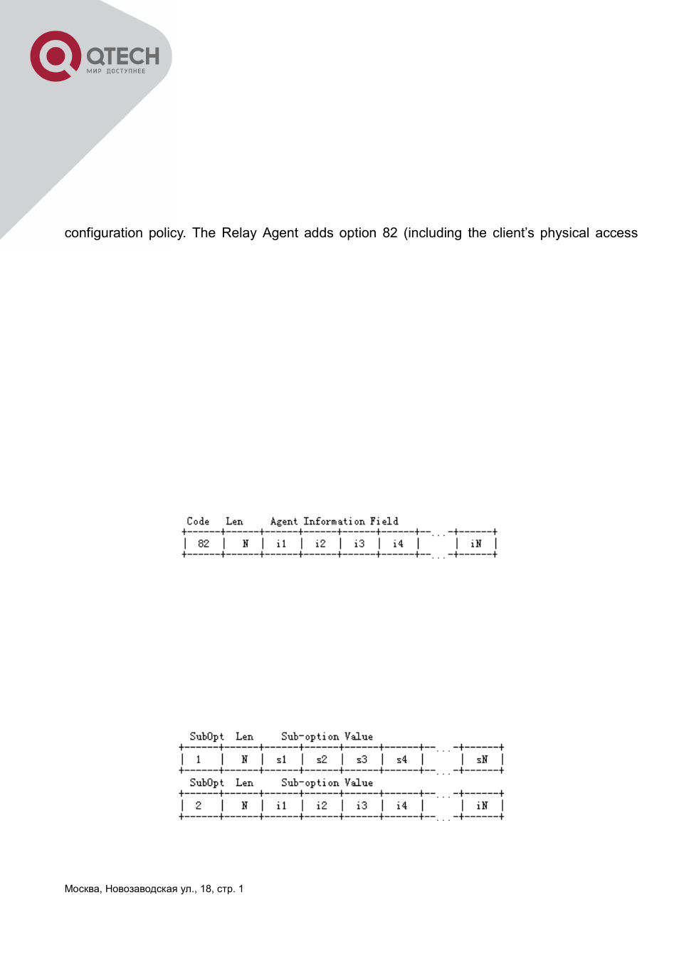 Chapter 31 dhcp option 82 configuration, 1 introduction to dhcp option 82, 1 dhcp option 82 message structure | Ntroduction to, Dhcp, Option | QTECH QSW-3400 Инструкция по настройке User Manual | Page 244 / 465