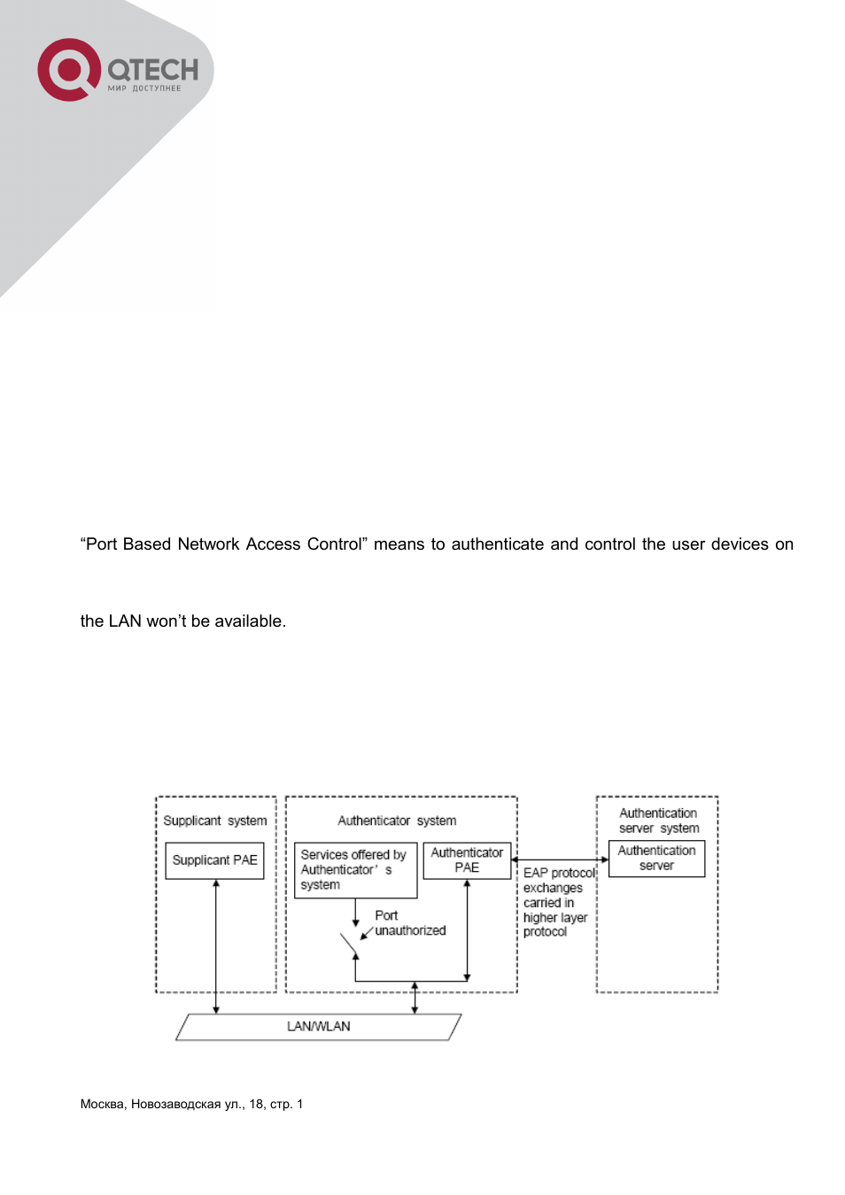 Chapter 40 802.1x configuration, 1 introduction to 802.1x, 1 the authentication structure of 802.1x | Ntroduction to | QTECH QSW-3400 Инструкция по настройке User Manual | Page 320 / 465