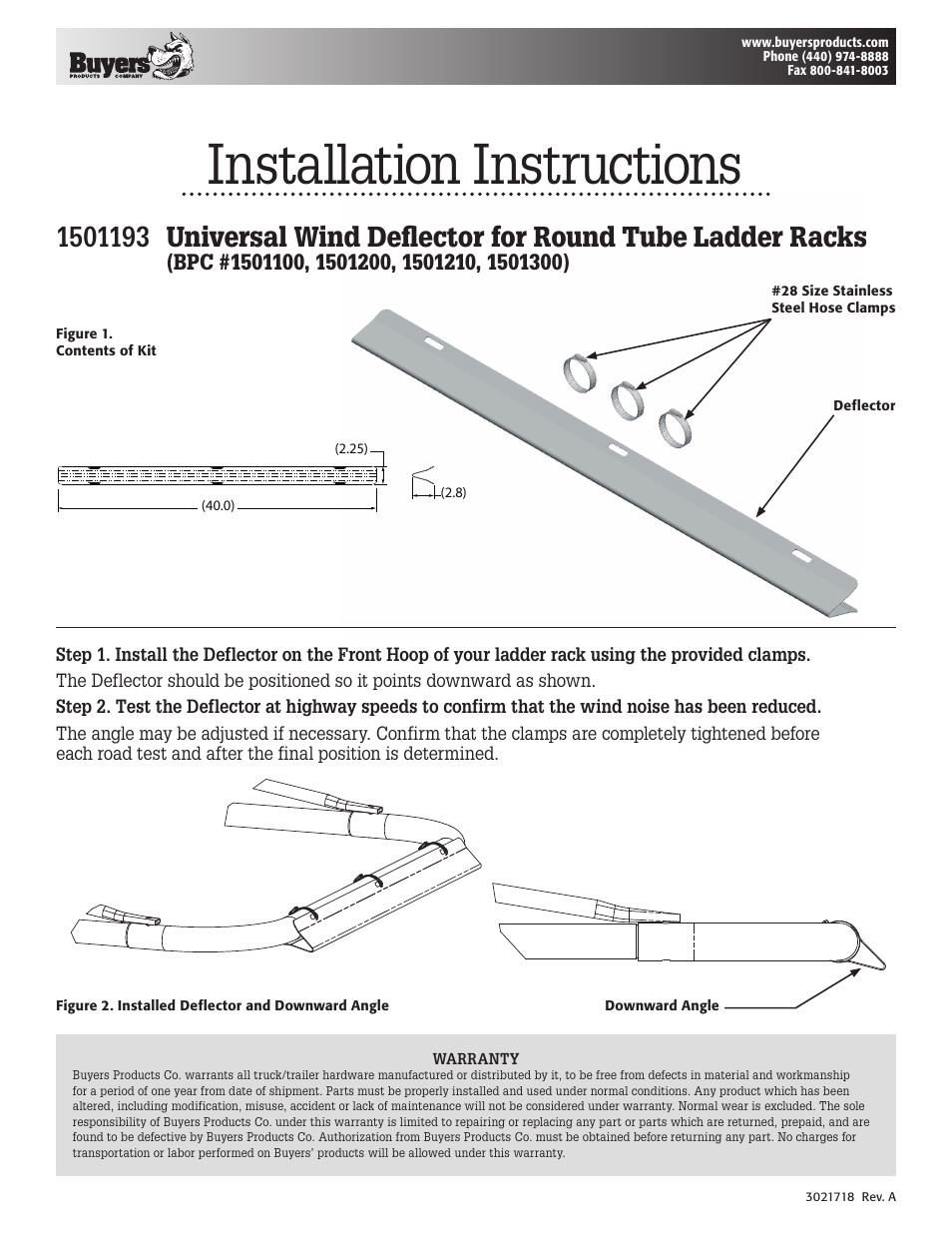 Buyers 1501193 User Manual | 1 page