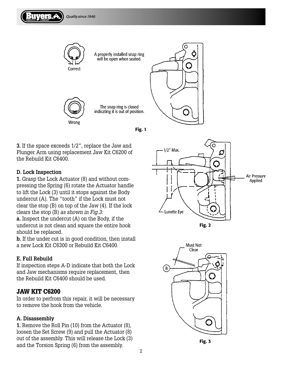 Jaw kit c6200 | Buyers P45AC6 User Manual | Page 2 / 4