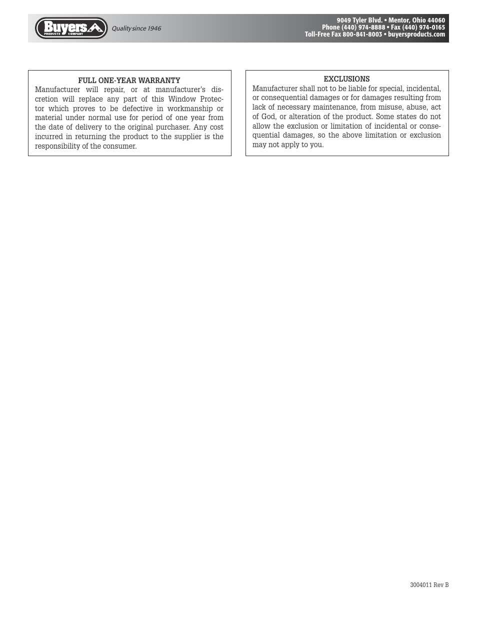 Buyers 85125 User Manual | Page 2 / 2