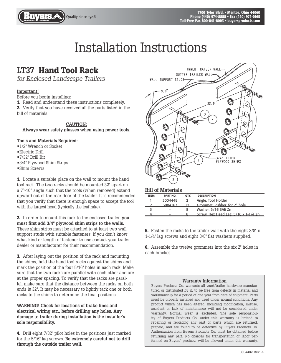 Buyers LT37 User Manual | 1 page