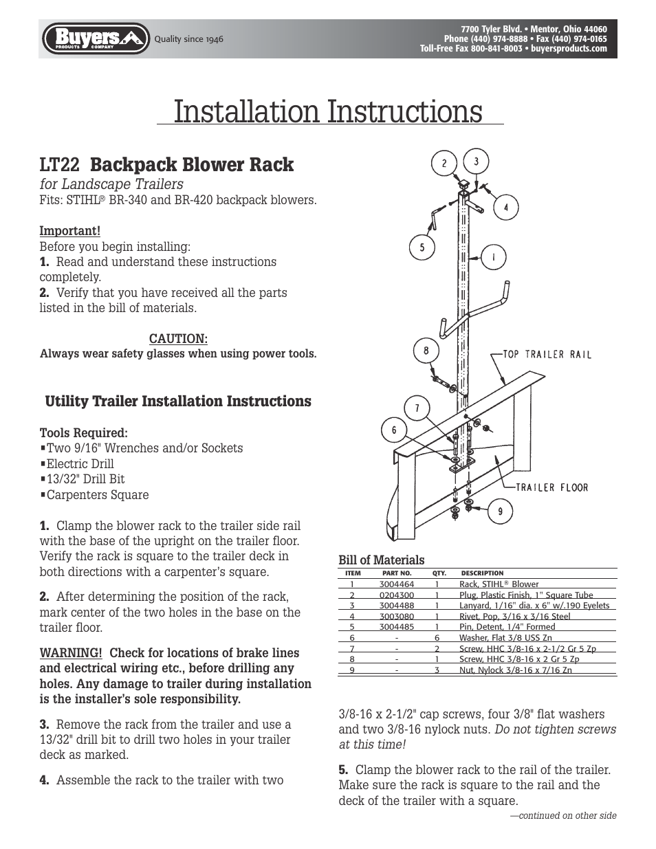 Buyers LT22 User Manual | 2 pages