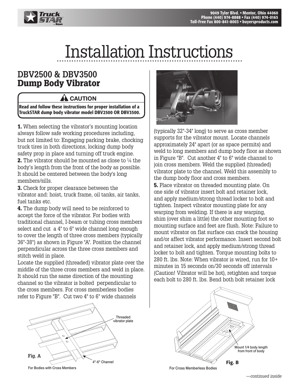 Buyers DBV3500 User Manual | 4 pages