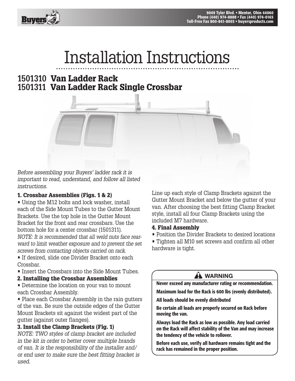 Buyers 1501310 User Manual | 4 pages