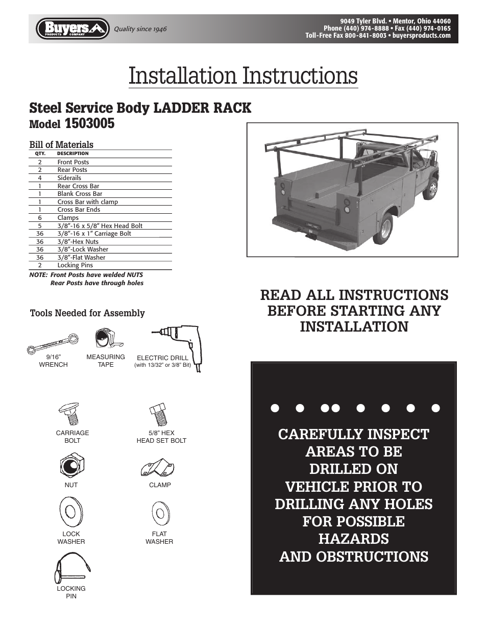 Buyers 1503005 User Manual | 4 pages
