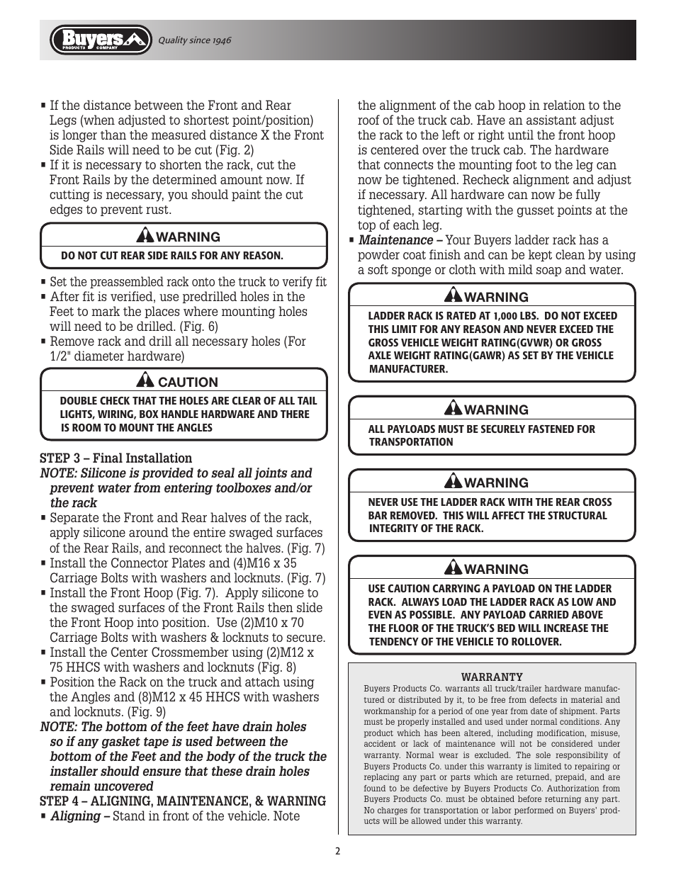 Buyers 1501200 User Manual | Page 2 / 8
