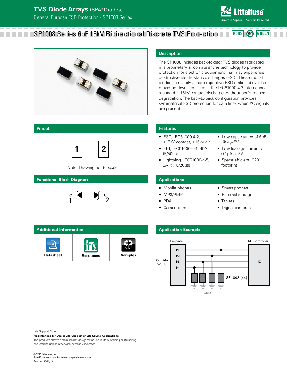 Littelfuse SP1008 Series User Manual | 4 pages