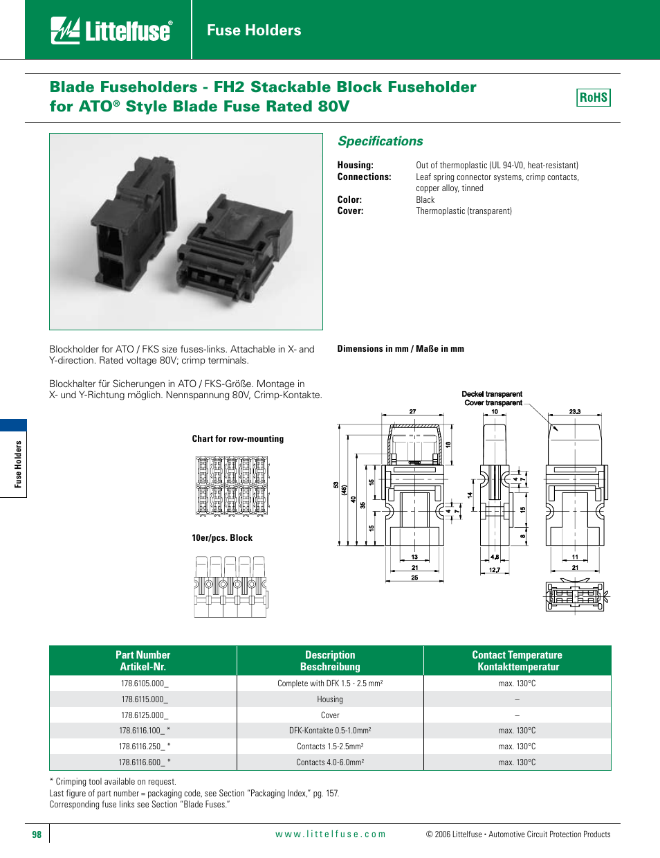 Littelfuse FH2 80V Series User Manual | 1 page
