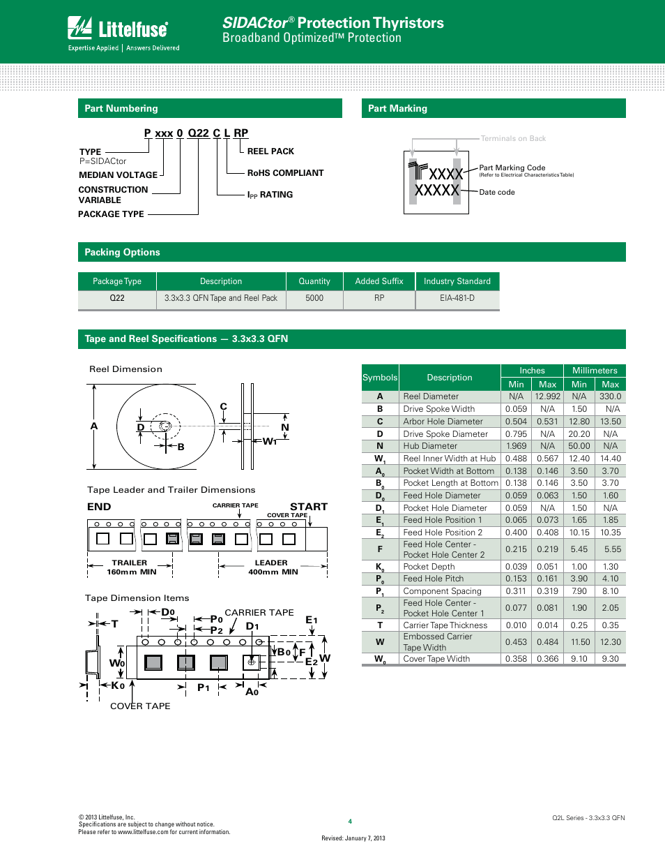 Sidactor, Protection thyristors, Broadband optimized | Protection | Littelfuse Q2L Series 3.3x3.3 QFN User Manual | Page 4 / 4