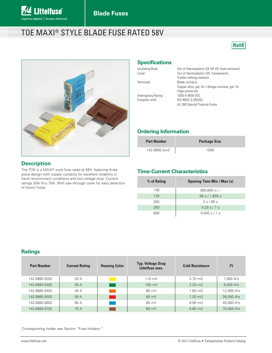 Littelfuse TOE Series User Manual | 2 pages