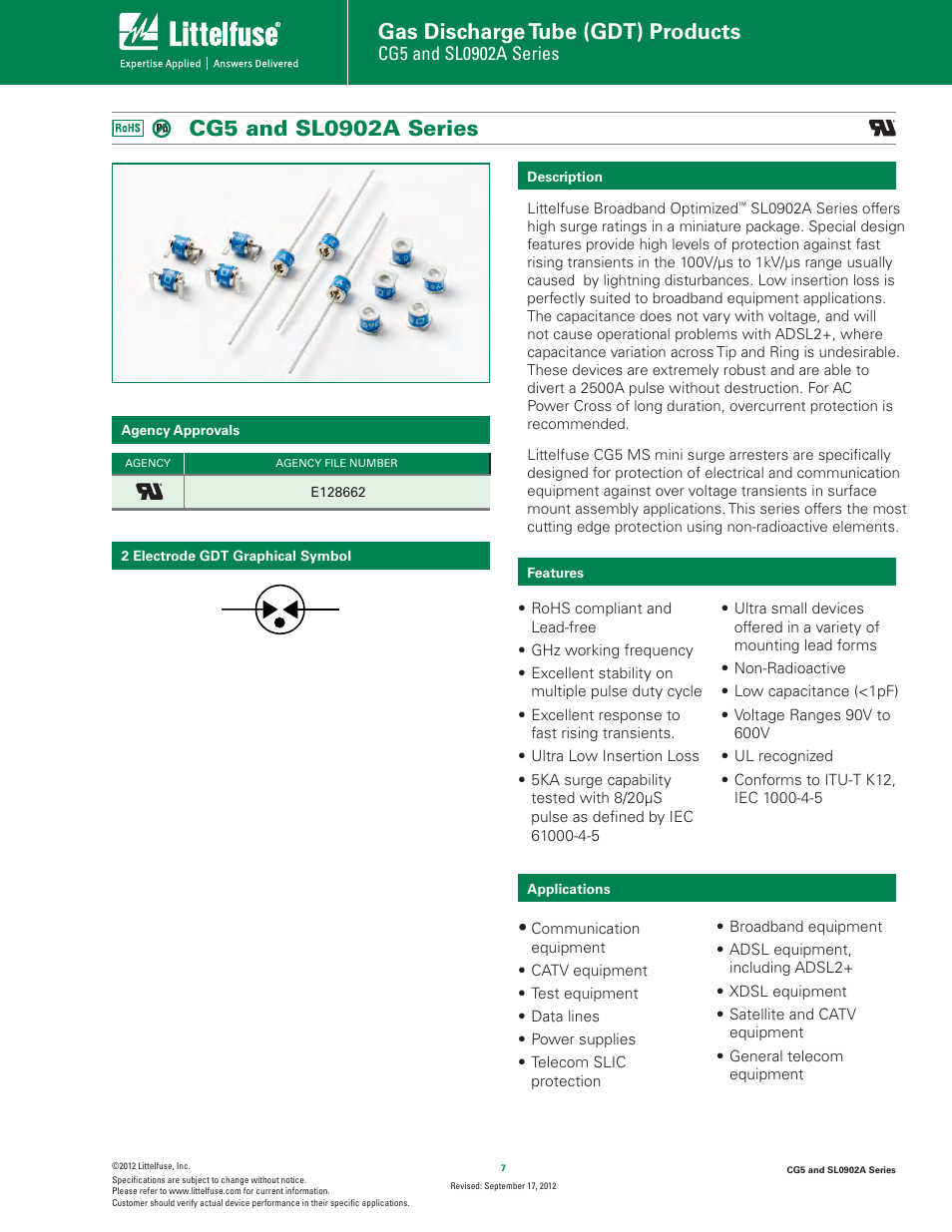 Littelfuse SL0902A Series User Manual | 5 pages