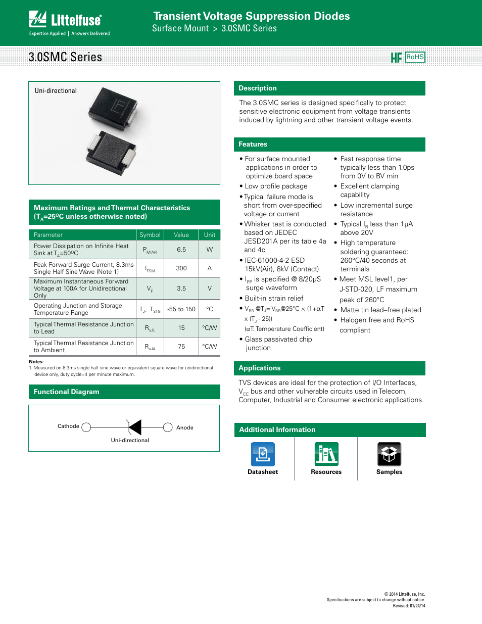 Littelfuse 3.0SMC Series User Manual | 5 pages