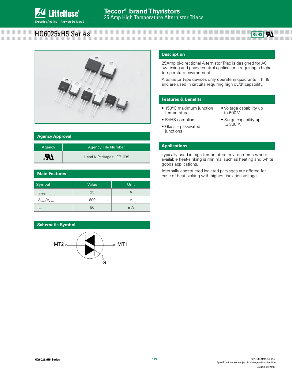 Littelfuse HQ6025xH5 Series User Manual | 8 pages