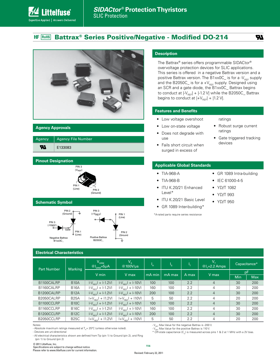 Littelfuse Battrax Series DO-214 User Manual | 4 pages