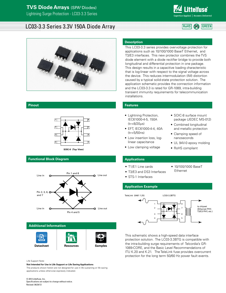 Littelfuse LC03-3.3 Series User Manual | 4 pages