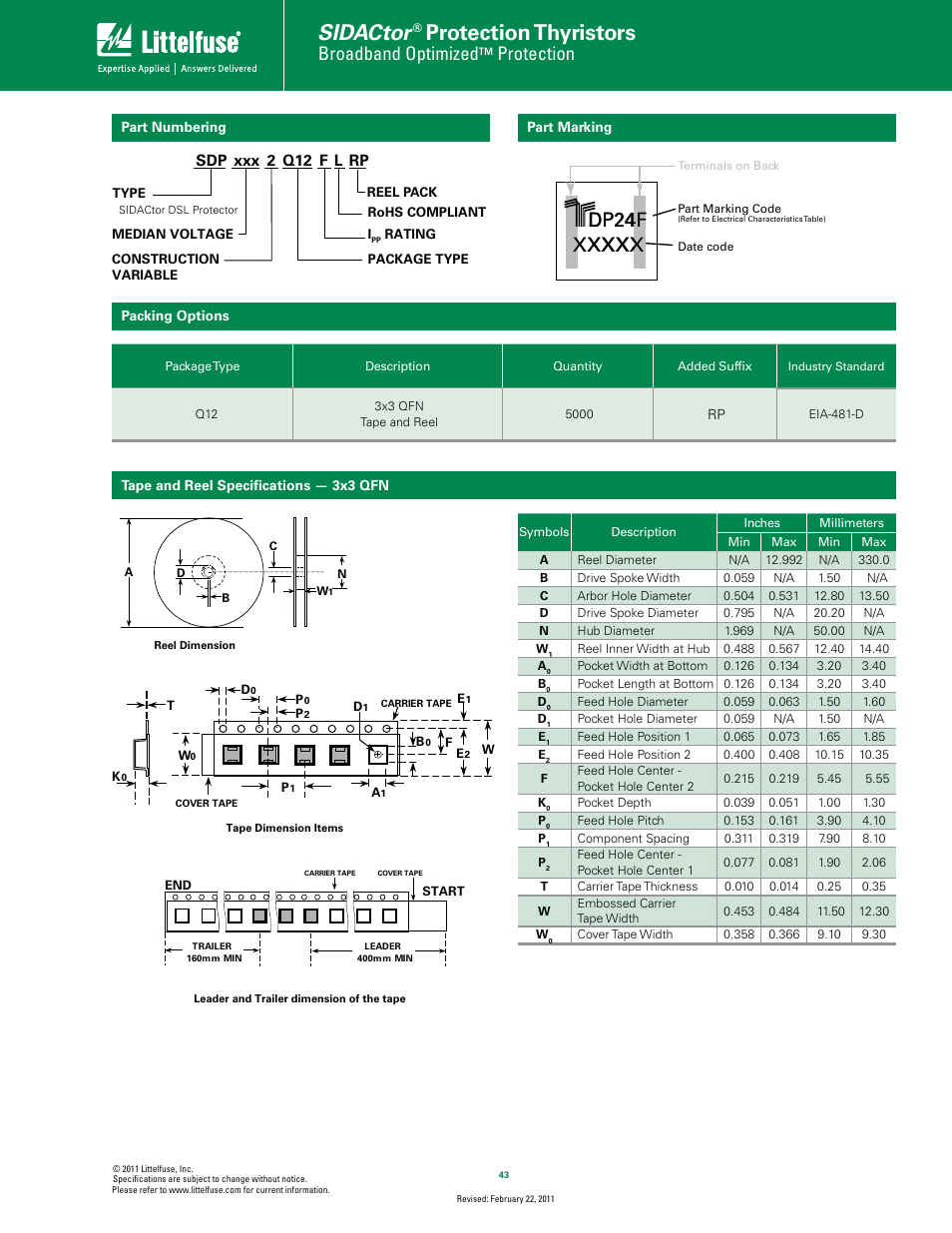 Sidactor, Protection thyristors, Broadband optimized | Protection | Littelfuse SDP TwinChip Series 3x3 QFN User Manual | Page 4 / 4