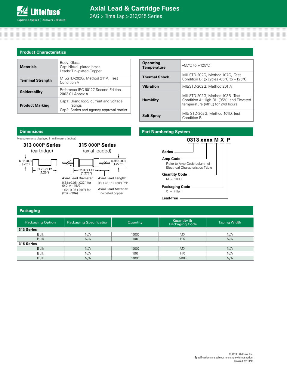 Axial lead & cartridge fuses | Littelfuse 313 Series User Manual | Page 4 / 4