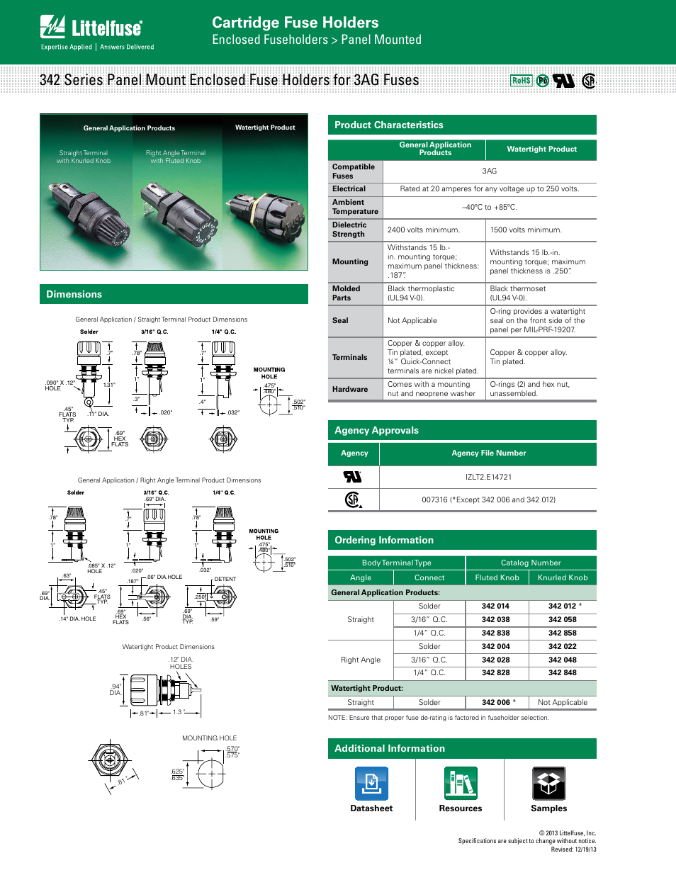 Littelfuse 342 Series User Manual | 1 page