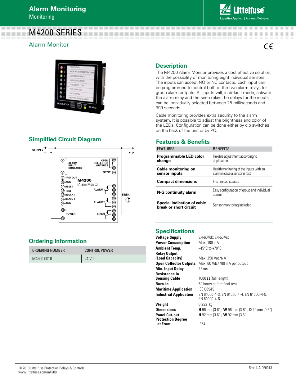 Littelfuse M4200 Series User Manual | 1 page