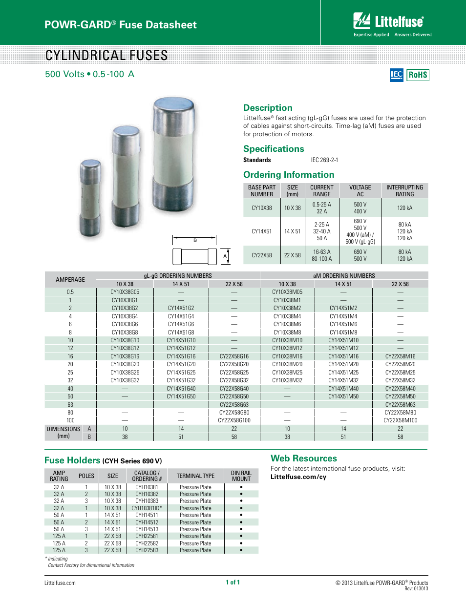 Littelfuse CY Series User Manual | 1 page