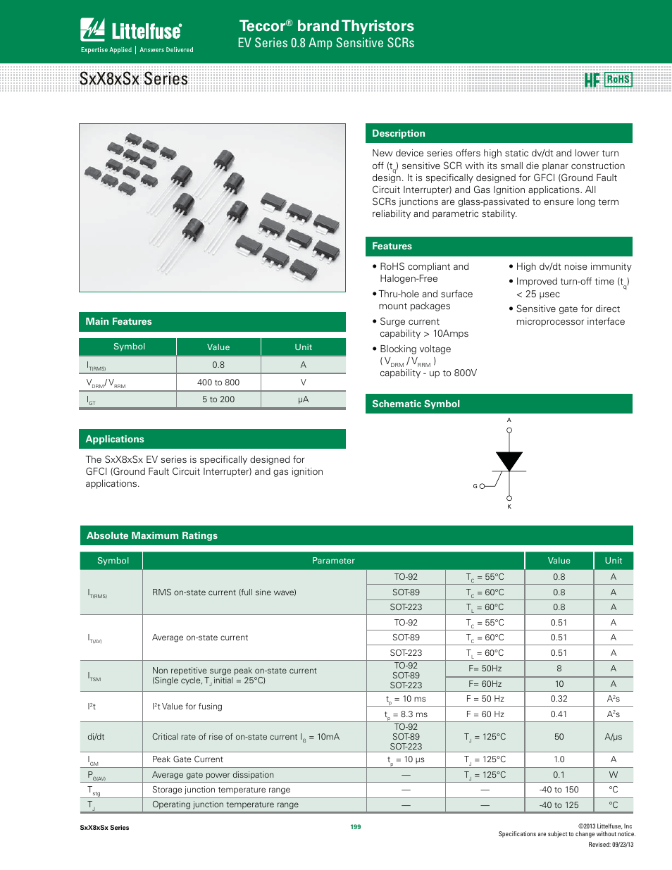 Littelfuse SxX8xSx Series User Manual | 10 pages