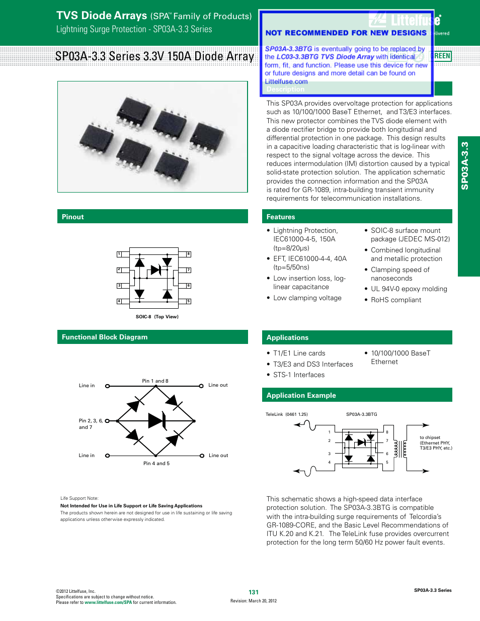 Littelfuse SP03A-3.3 Series User Manual | 4 pages