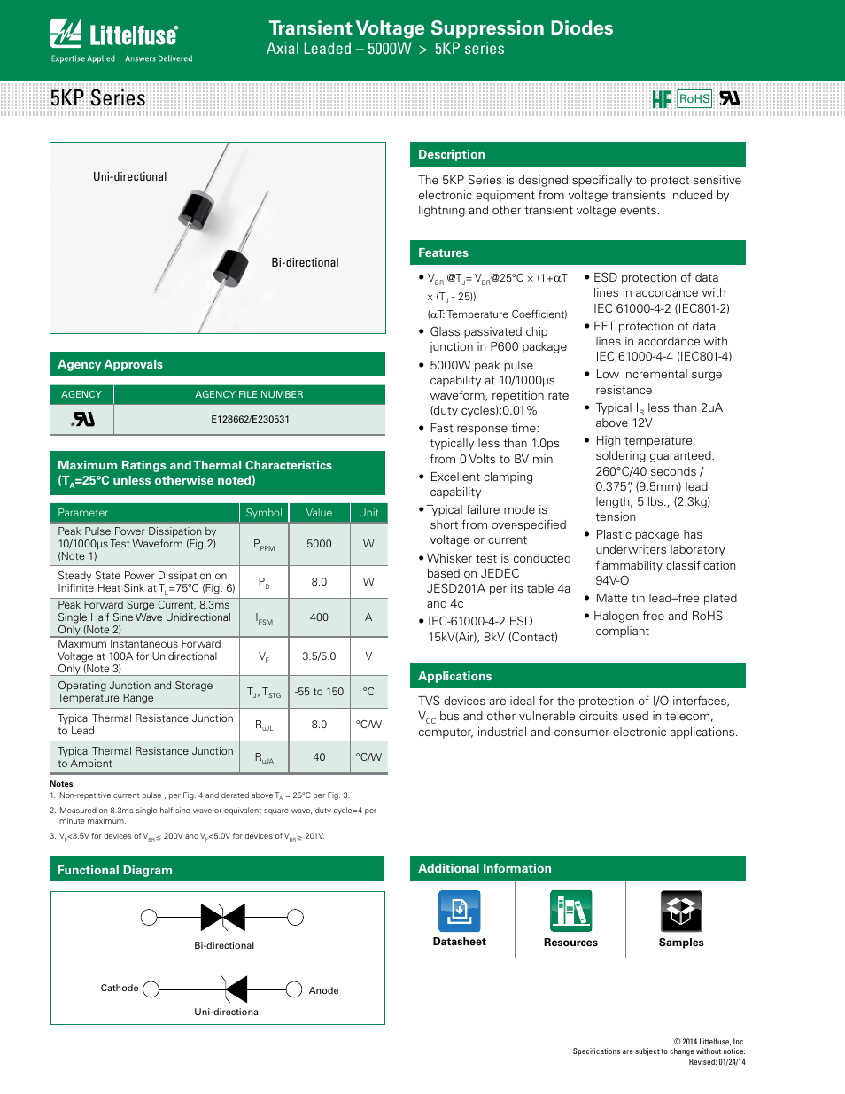 Littelfuse 5KP Series User Manual | 6 pages