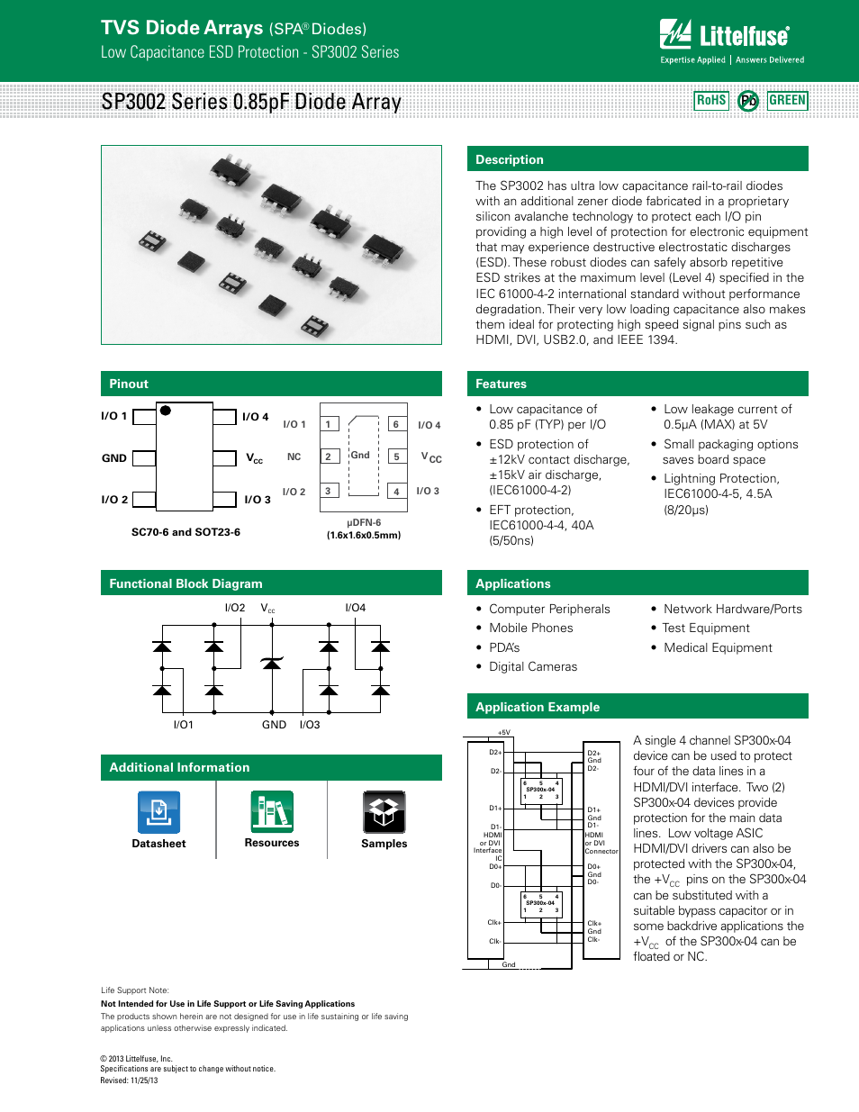 Littelfuse SP3002 Series User Manual | 6 pages