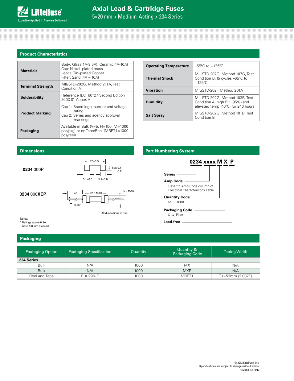 Axial lead & cartridge fuses | Littelfuse 234 Series User Manual | Page 3 / 3