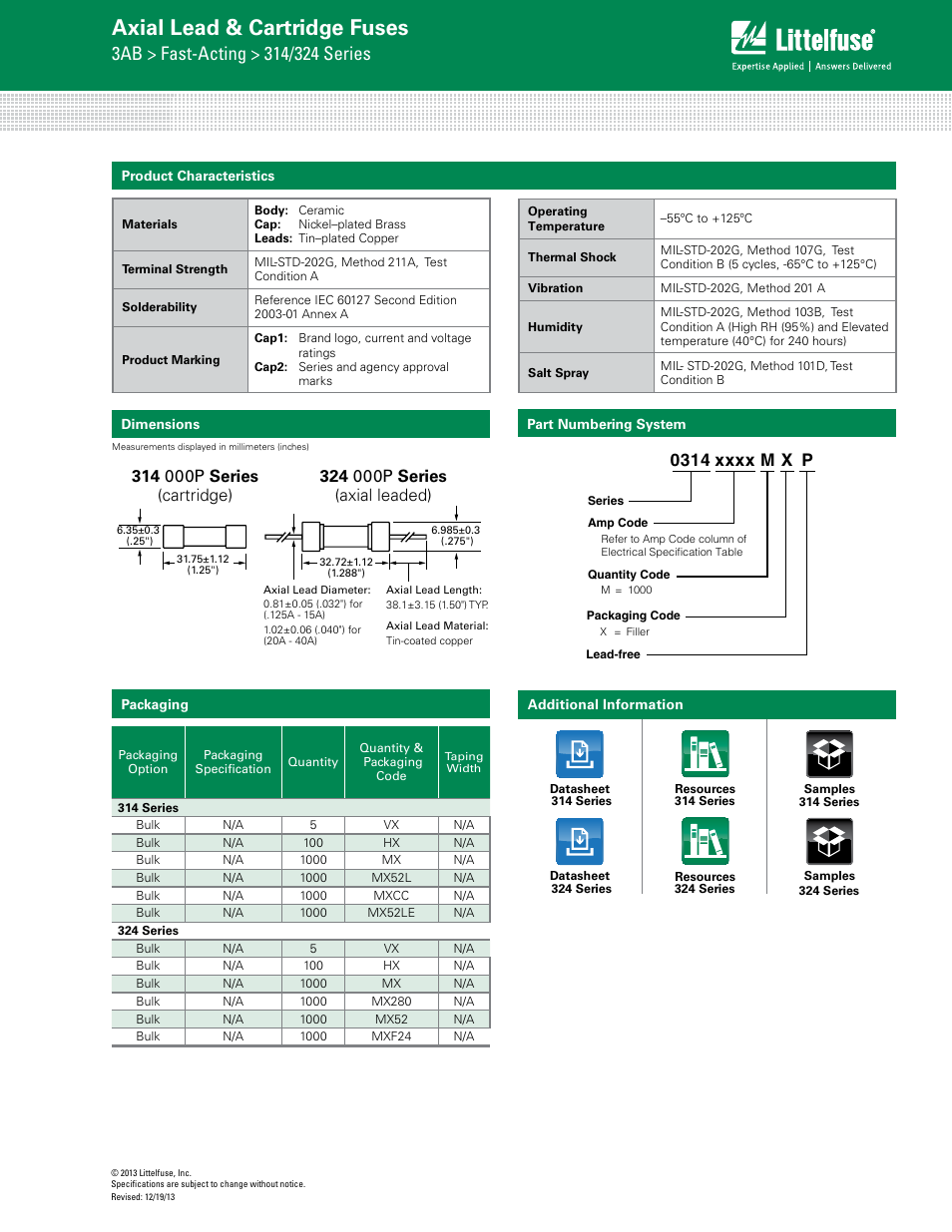 Axial lead & cartridge fuses | Littelfuse 314 Series User Manual | Page 3 / 3