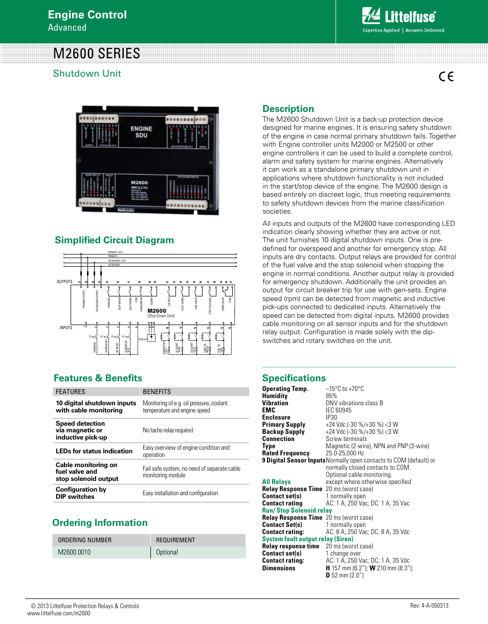 Littelfuse M2600 Series User Manual | 1 page