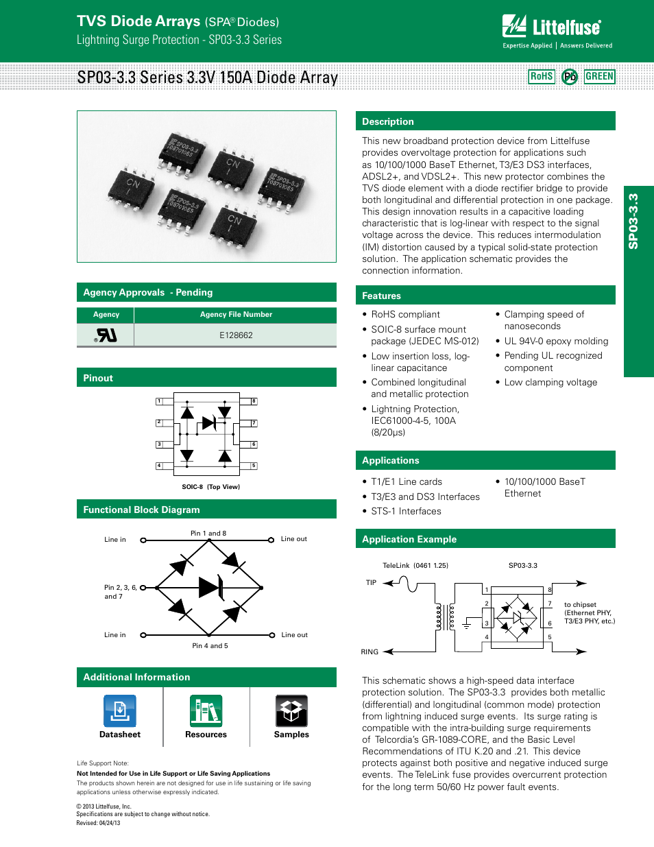 Littelfuse SP03-3.3 Series User Manual | 4 pages