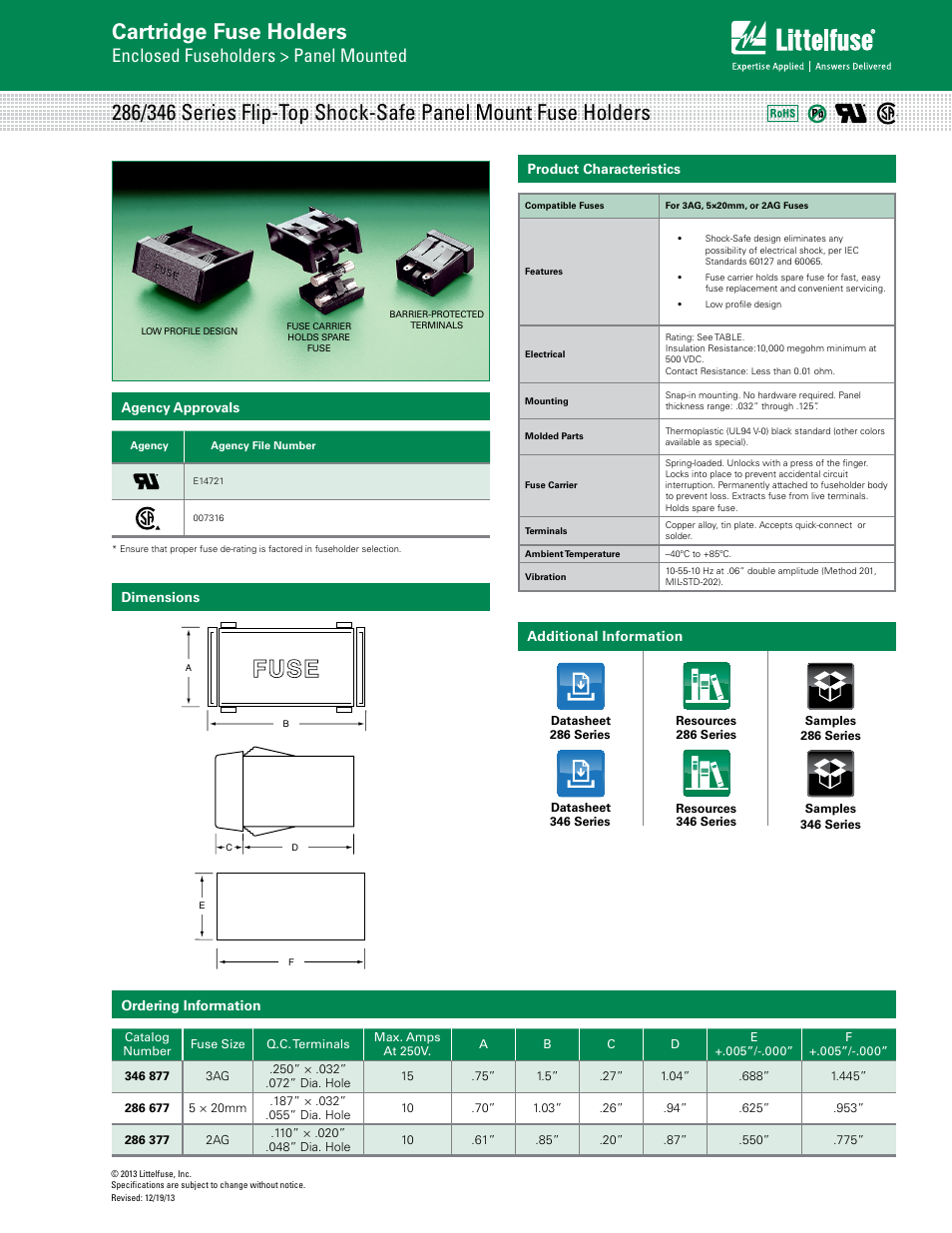 Littelfuse 346 Series User Manual | 1 page