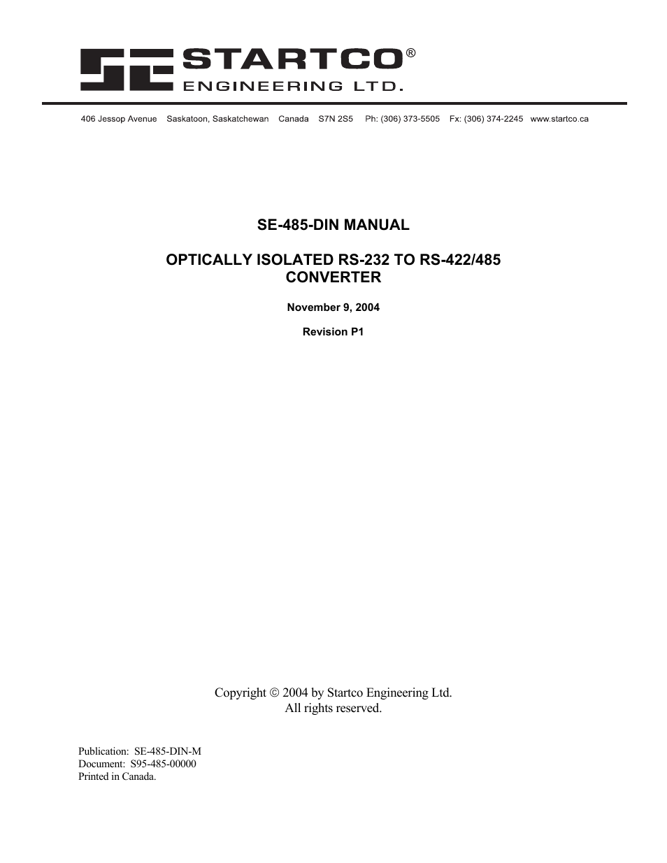 Littelfuse SE-485-DIN Series User Manual | 8 pages