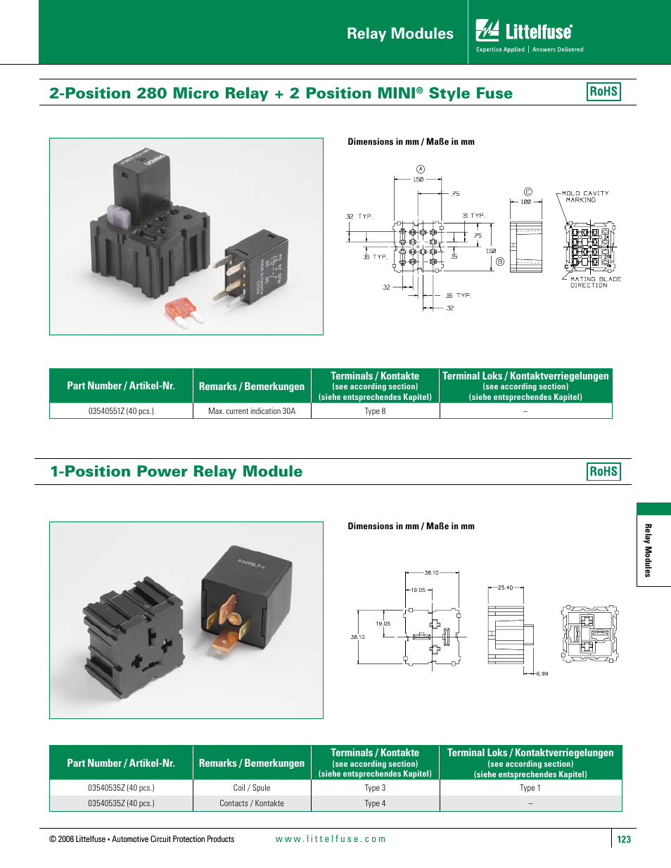 Littelfuse 03540535Z Series User Manual | 1 page