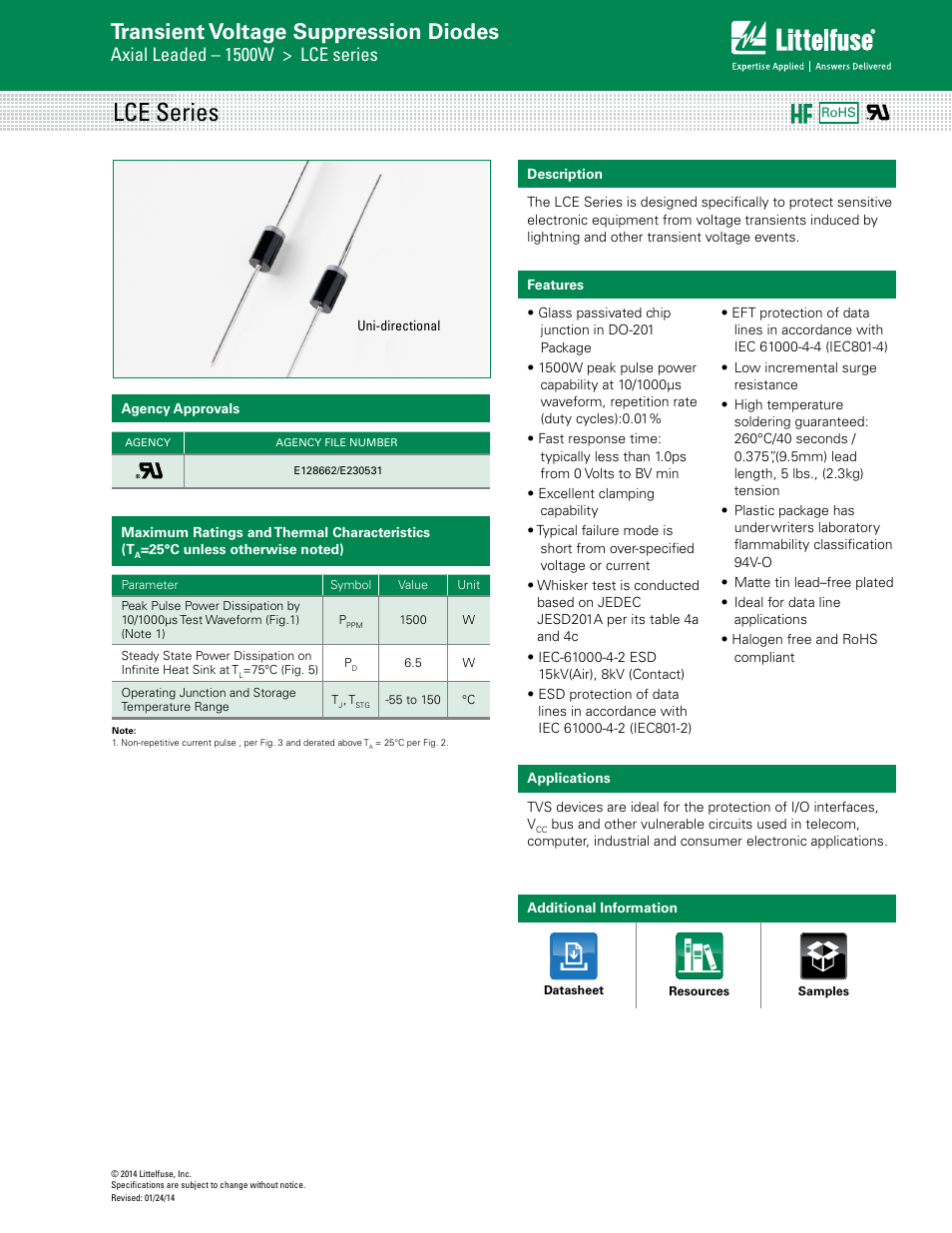 Littelfuse LCE Series User Manual | 5 pages